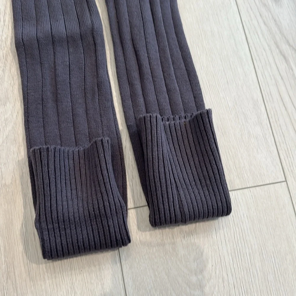 Grey knitted knee highs